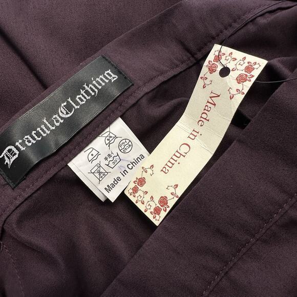 New Dracula Clothing Steampunk Wrap Skirt Purple Black Tier Ruffle Lace Size 16 - Picture 8 of 9